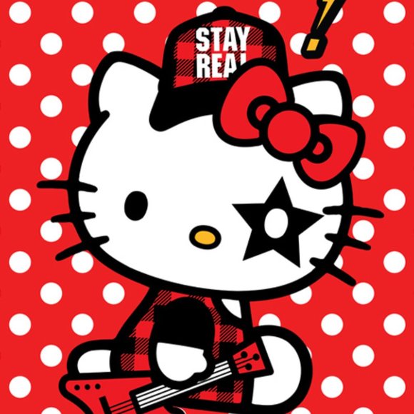 Stay Real X Sanrio Hello Kitty Dot Dot Kitty t-shirt Size F NWT - Picture 3 of 8